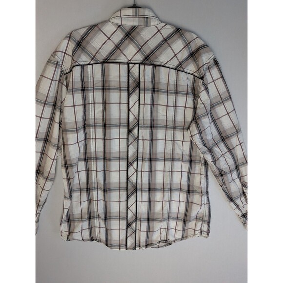 BKE Pearl Snap Button Shirt Mens XL Athletic Fit Black White Plaid Long Sleeve - Picture 11 of 16